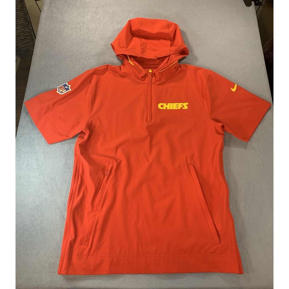 KANSAS CITY CHIEFS Nike On-Field 1/4 Zip Short Sleeve Coach Pullover Sz Small